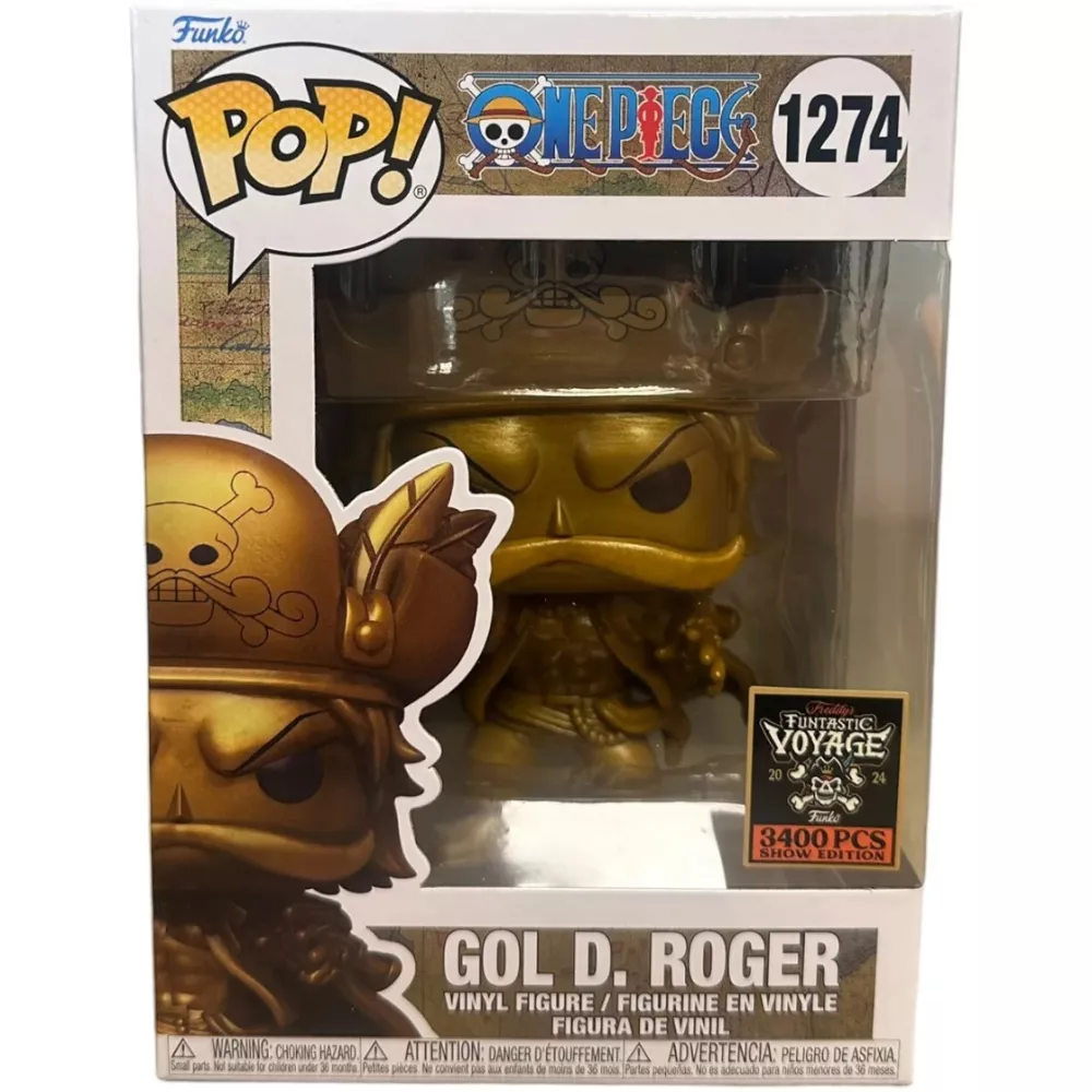 ONE PIECE *GOL D. ROGER* SDCC 2024 Funko Funtastic Voyage Gold Show Edition 3400 - Imagen 2