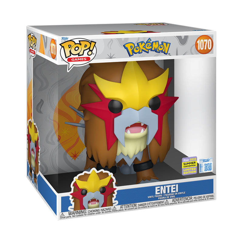 Pokemon Entei Jumbo 10-Inch Funko Pop! Vinyl Figure #1070 - 2025 Convention Exclusive - Imagen 2