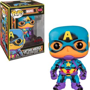 Funko Pop! Marvel: Black Light Captain America #648 Target Exclusive w/Protector