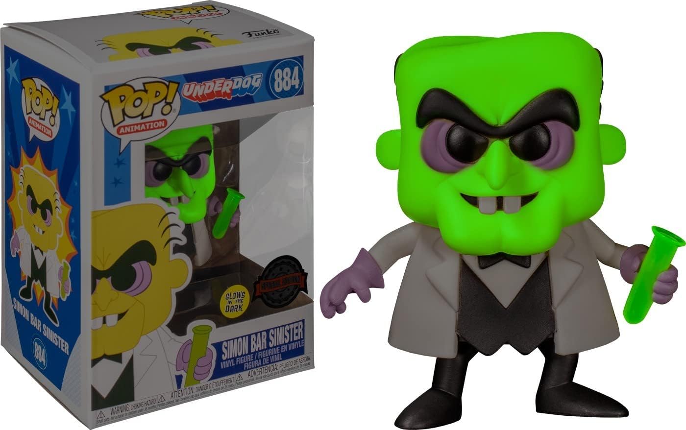 Funko POP! Animation Underdog: Glow In The Dark Simon Bar Sinister Gemini Collectibles Exclusive Vinyl Figure - Imagen 2