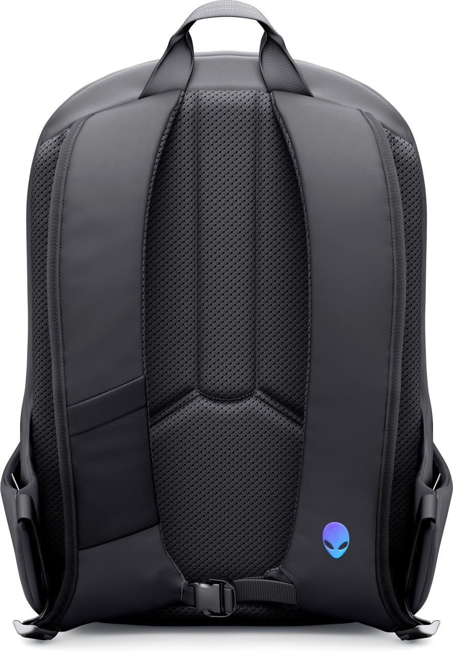 Mochila Alienware 18 - AW7825P - Capacidad de 28L, malla transpirable 3D, organizadores de bolsillo magnéticos, bolsillo seguro RFID, resistente al clima, logotipo Alienware 3D iridiscente reflectante - Imagen 2