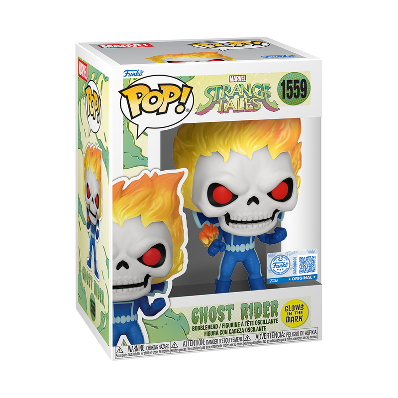 Marvel Strange Tales Ghost Rider Glow-in-the-Dark Funko Pop! Vinyl Figure #1559 - Entertainment Earth Exclusive - Imagen 3