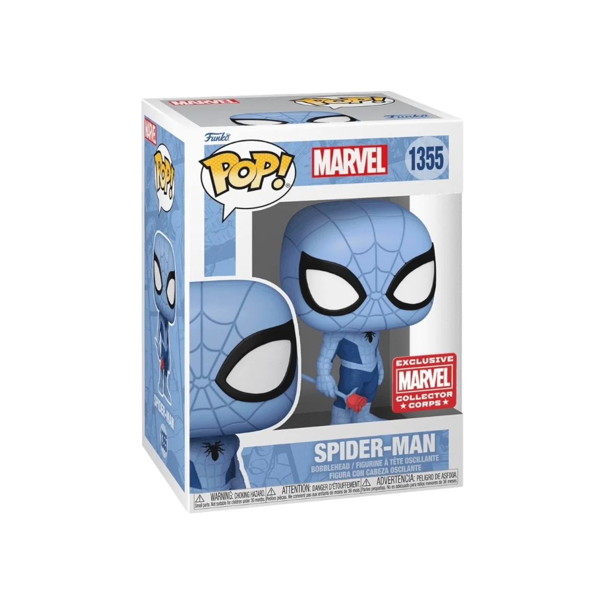 POP! Funko Marvel Collector Corps Exclusive Spider-Man Blue Spider-Man #1355 con estuche acrílico - Imagen 2
